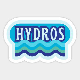 Hydros! Retro Aqua Logo Sticker